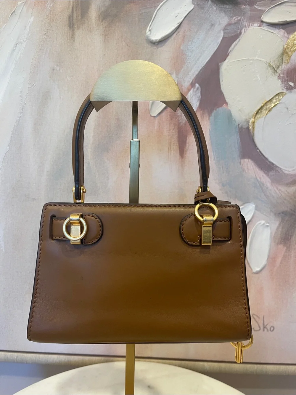 Tory Burch Mini Radziwill Satchel with Gold Hardware & Key